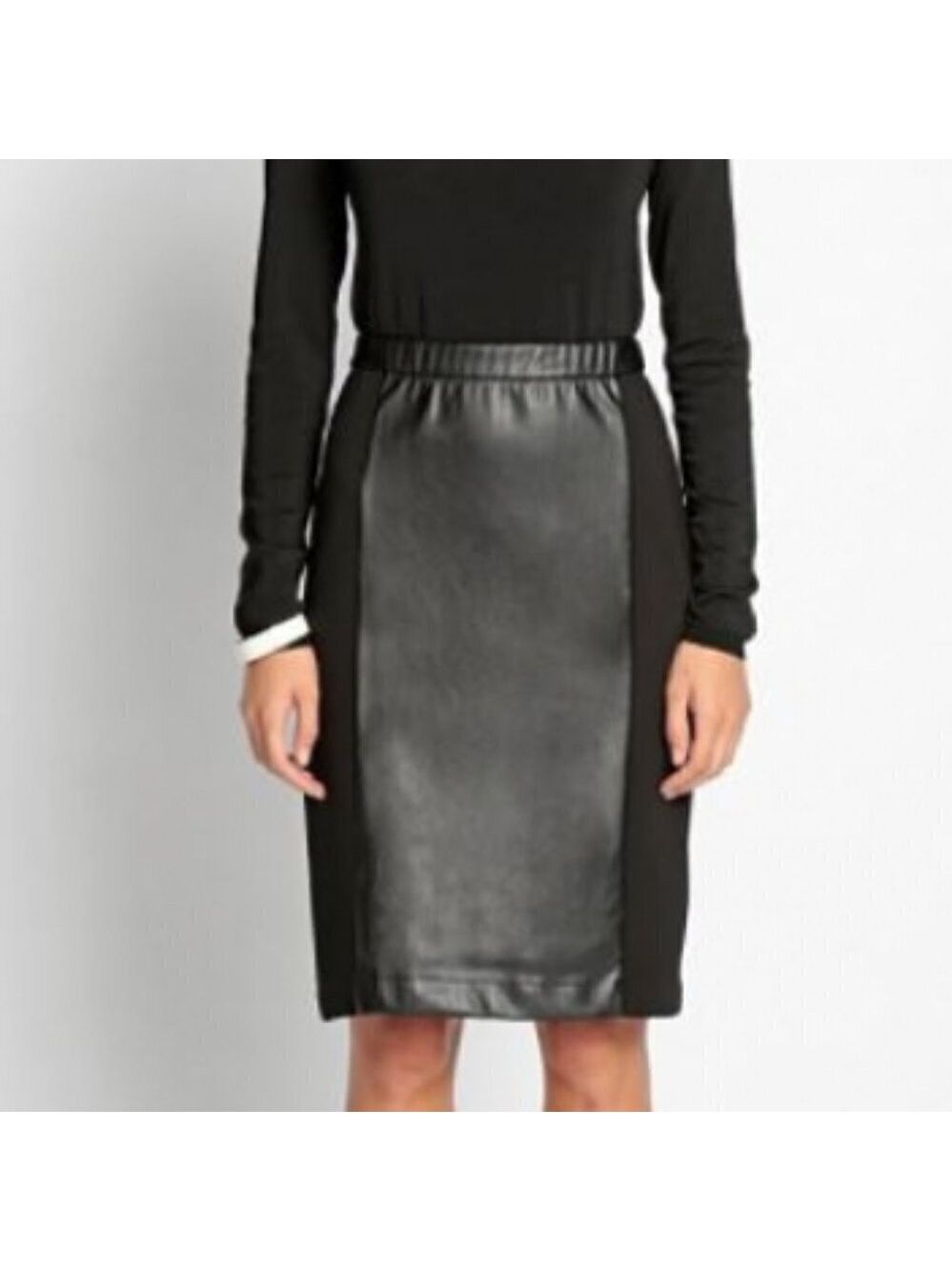 Pink Tartan size 4 BNWT black vegan leather skirt